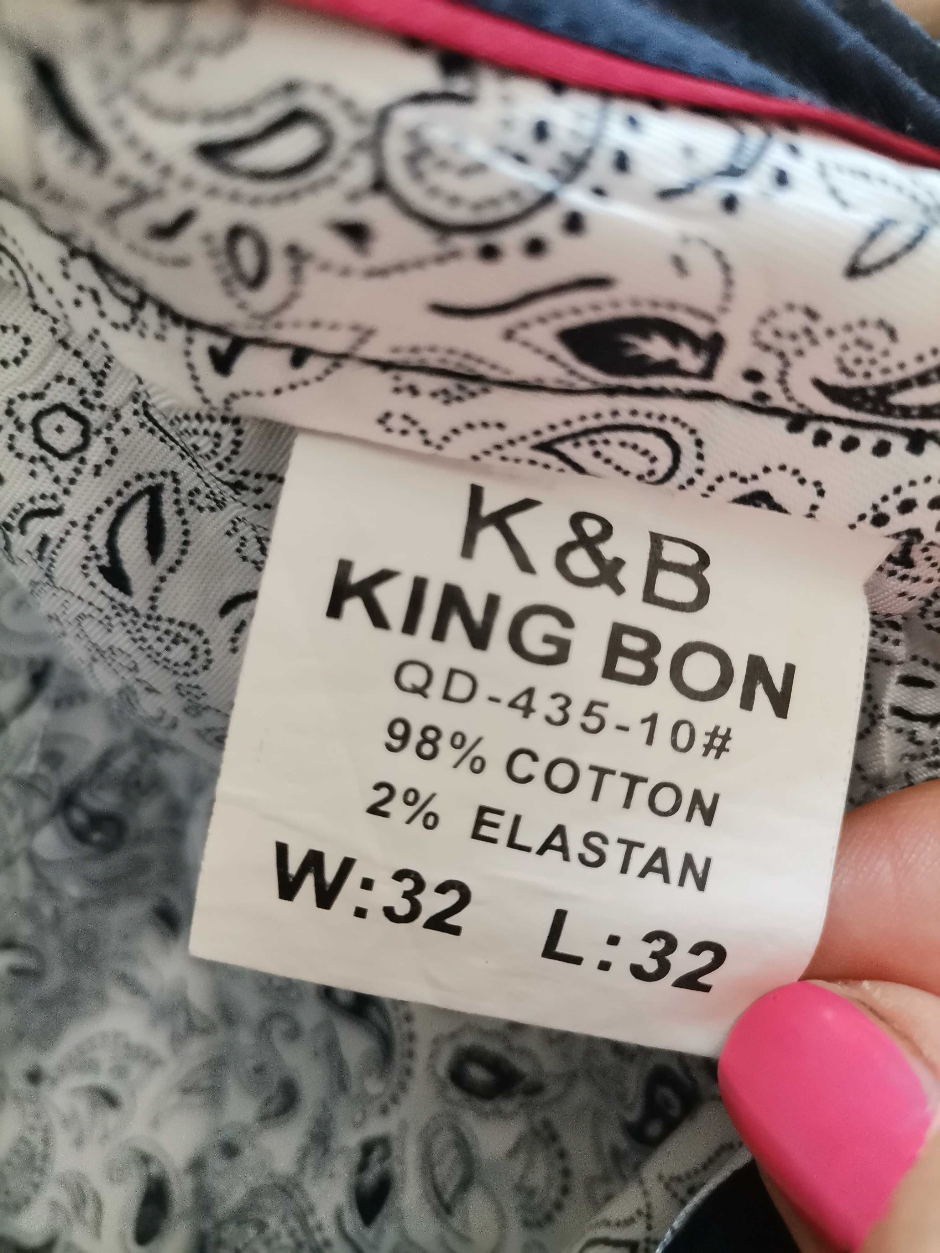 Kingbon eleganckie spodnie męskie pas 40 cm  W32 L32