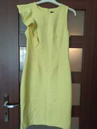 sukienka damska Mohito 36 S żółta elegancka wizytowa