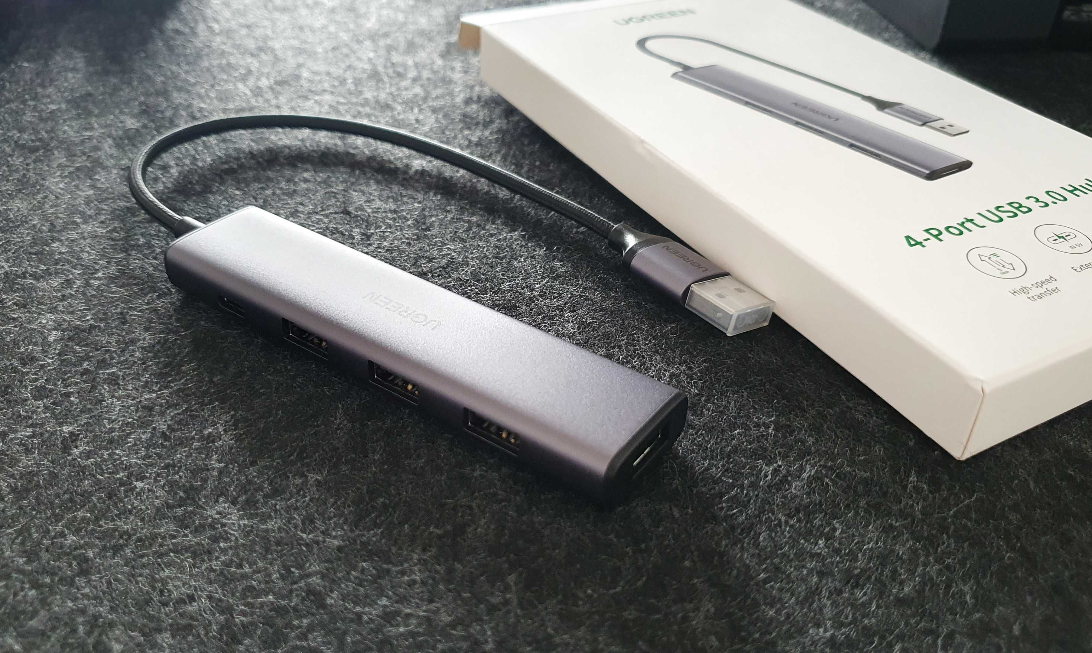 (НОВИЙ, гарантія Comfy) Хаб USB UGREEN CM473 USB 3.0 to 4-USB 3.0 Hub