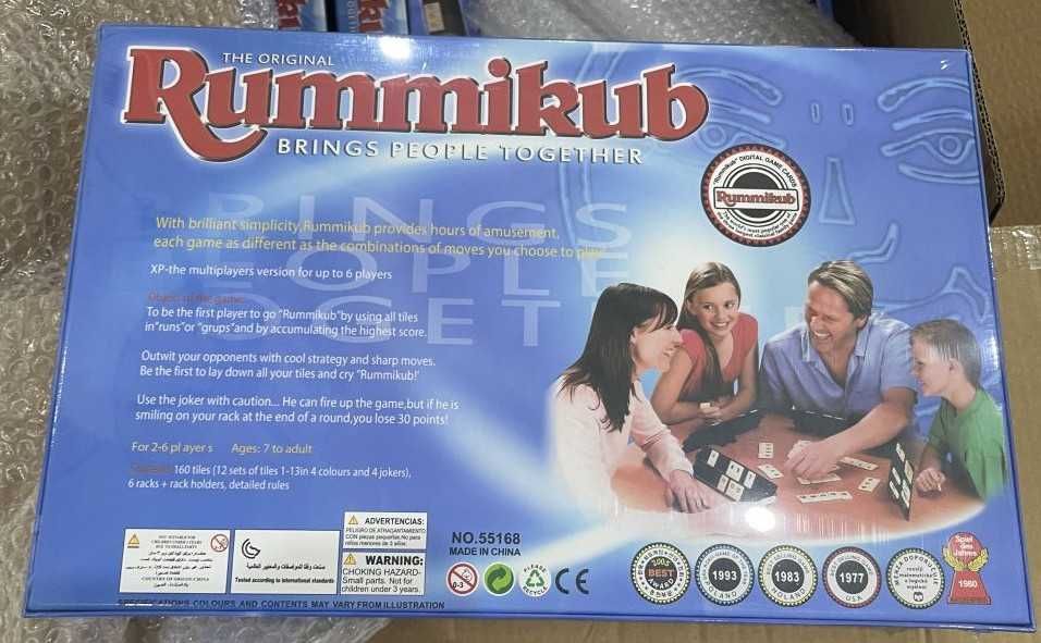 Игра Руммикуб Rummikub XP 6 игроков Rummy большие пластиковые фишки