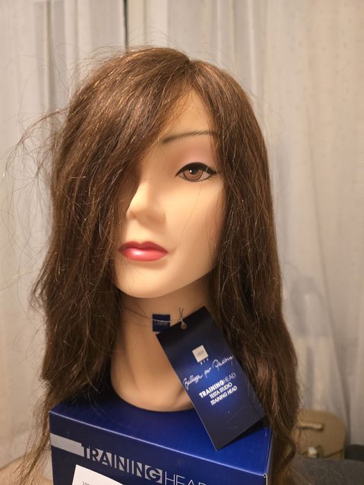 Голова, манікен, болванка для перукарів — 100% натуральне волосся 40см