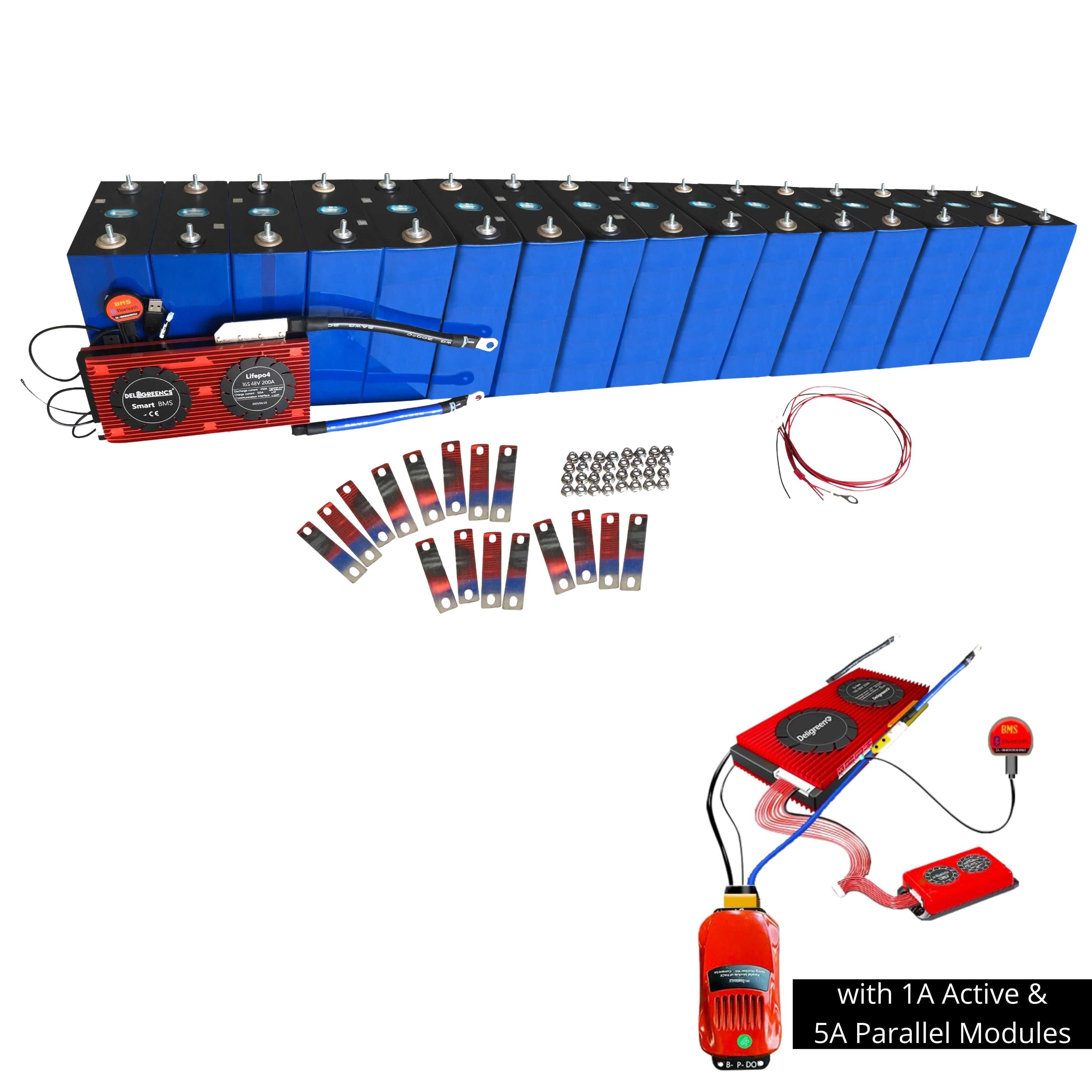 Bateria Tuk Tuk lítio 48V 280AH 13.44Kwh Smart BMS Bluetooth