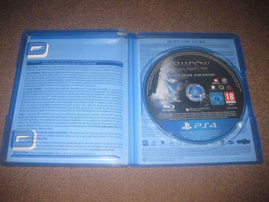Jogo "Shadow Of Mordor: Game Of The Year Edition" para PS4/Impecável!
