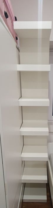 Szafka wisząca półki biała wysokość 190 cm wymiary półki 30 cm x 23 cm