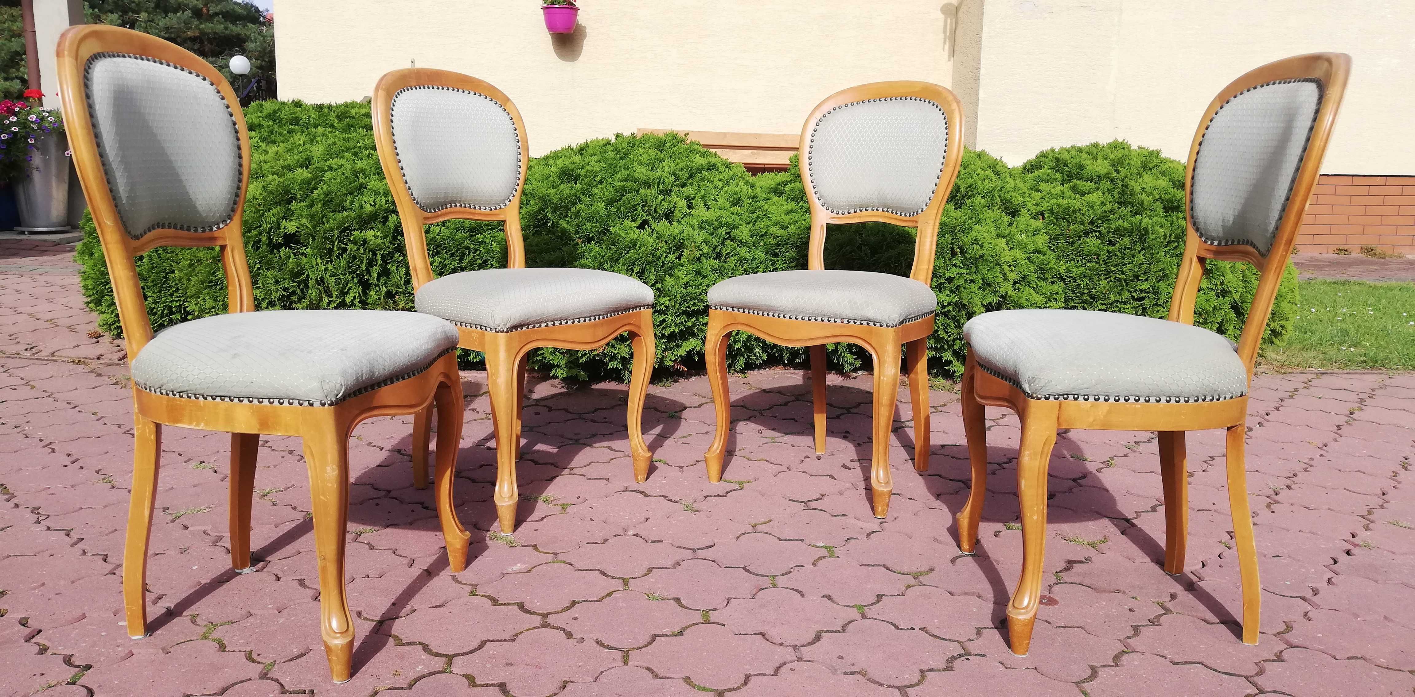 Krzesła do stołu stylowe Ludwikowskie tapicerowane stół fotel