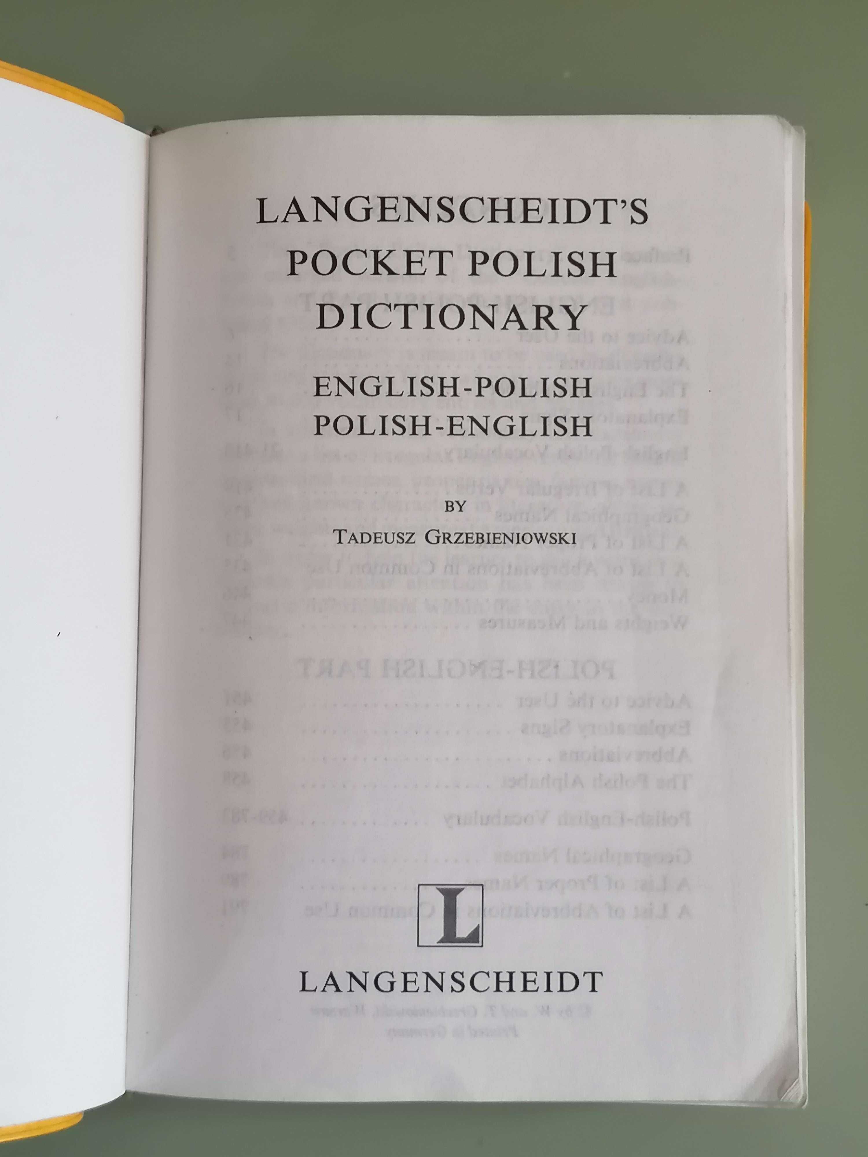 Pocket Polish Dictionary - Langenscheidt - Tadeusz Grzebieniowski