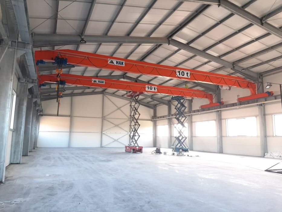Hala stalowa produkcyjna 22x42x8m, 924m2 SUWNICA 2x10 ton