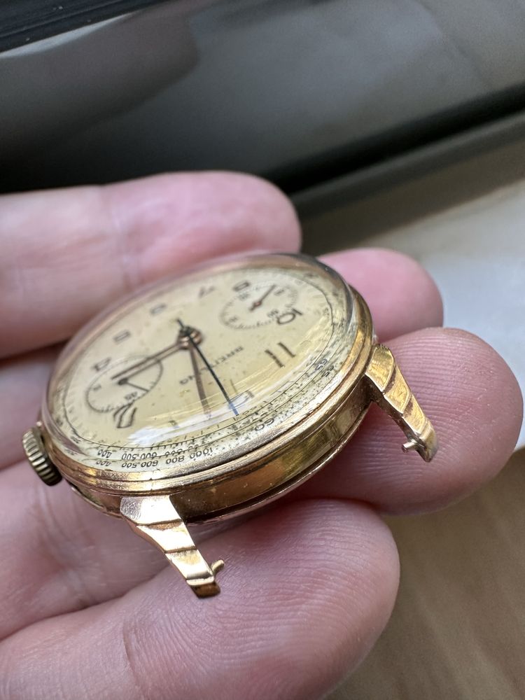 Breitling cronógrafo ouro 18k com calibre Venus 175