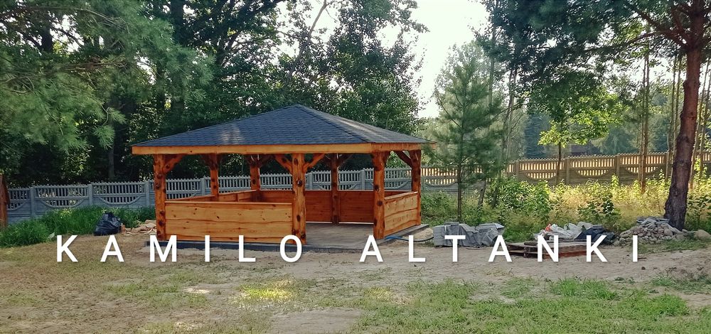 Altanka na grubym balu altana altanki altany ogrodowe