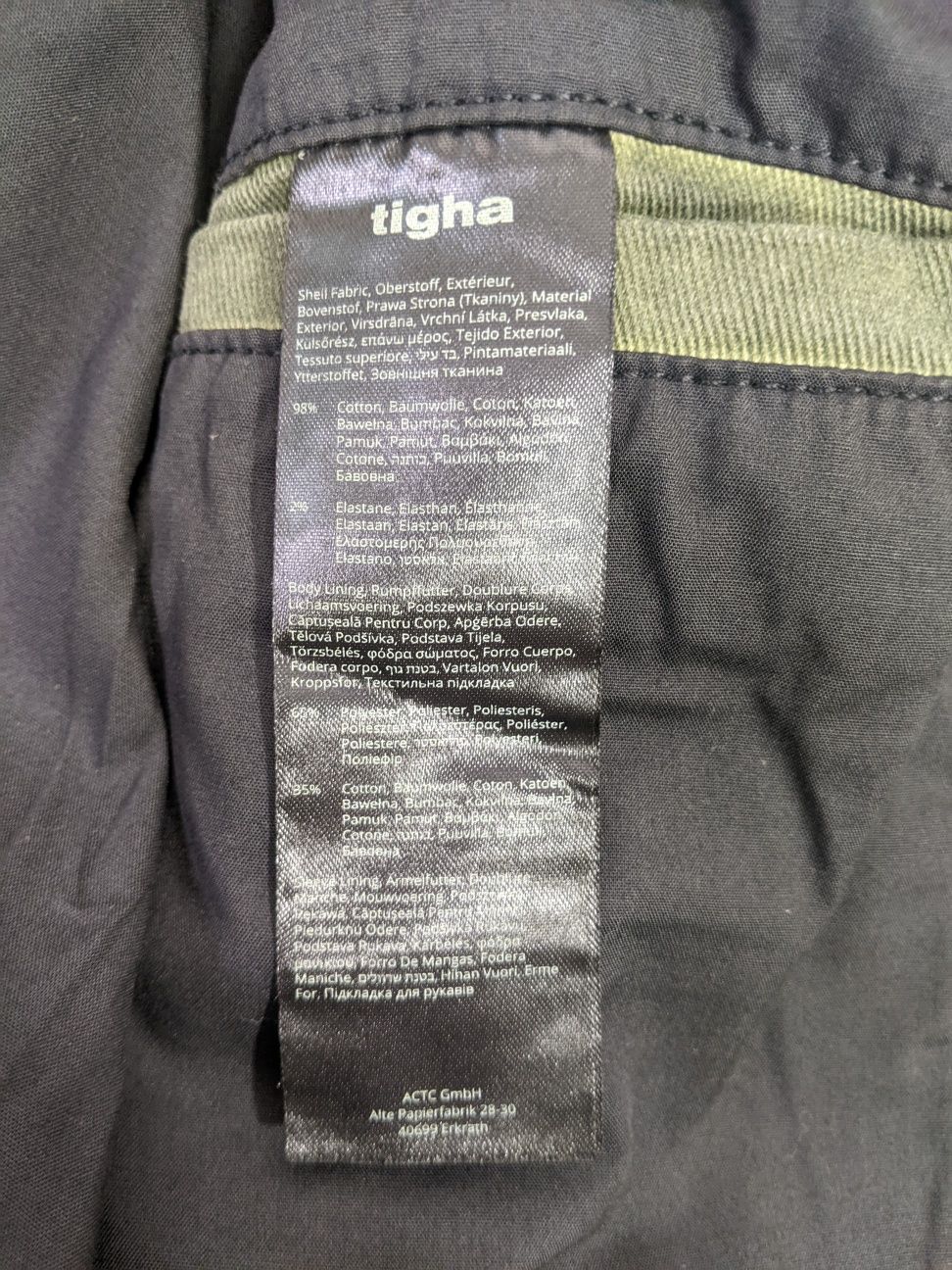 Tigha Nero Cotton rozmiar L męska kurtka biker bawełniana zielona