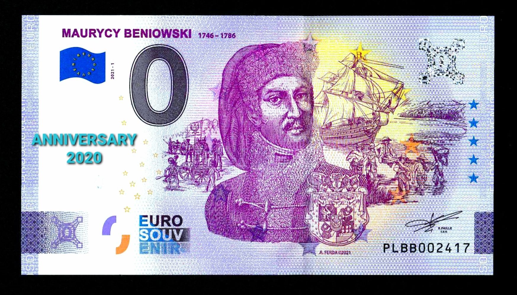 0 euro Maurycy Beniowski Polska Anniversary