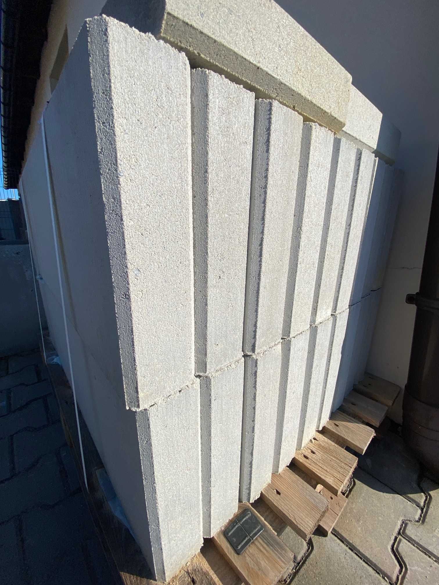 Palisada betonowa 100cm ZBROJONA tarasowa murek PRODUCENT biała