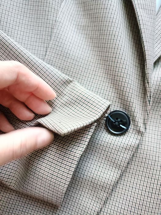 H&M marynarka damska brązowo czarna krata rozm 42 XL