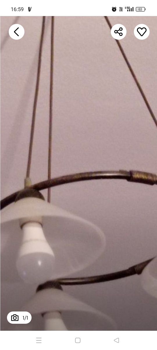 Żyrandol metalowy 3 klosze