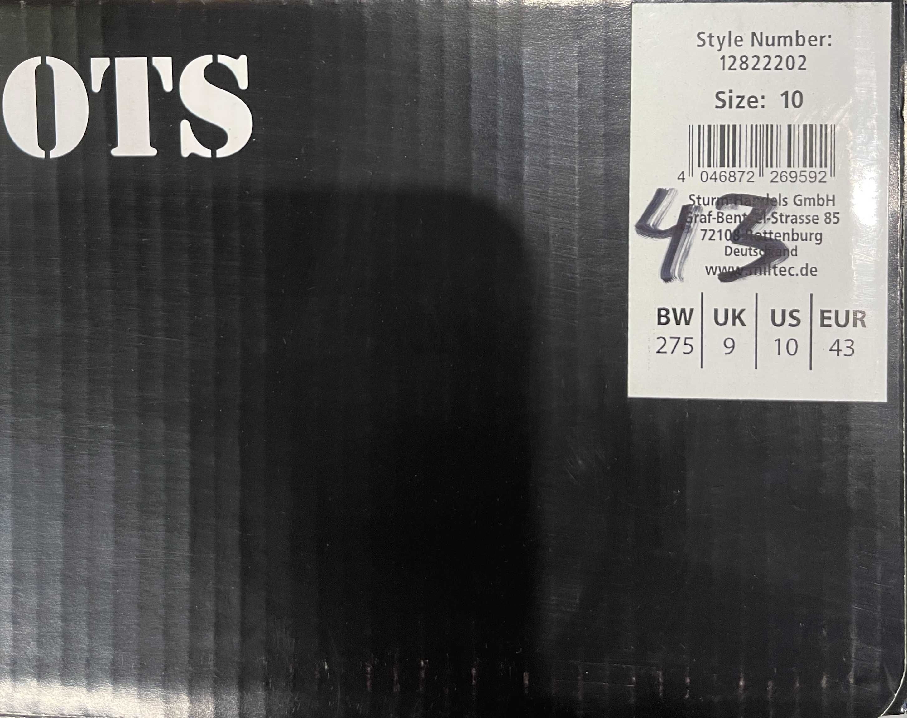 Buty Mil-tec Tactical 2 Zip Black. Rozm. 43 /  Nowe.