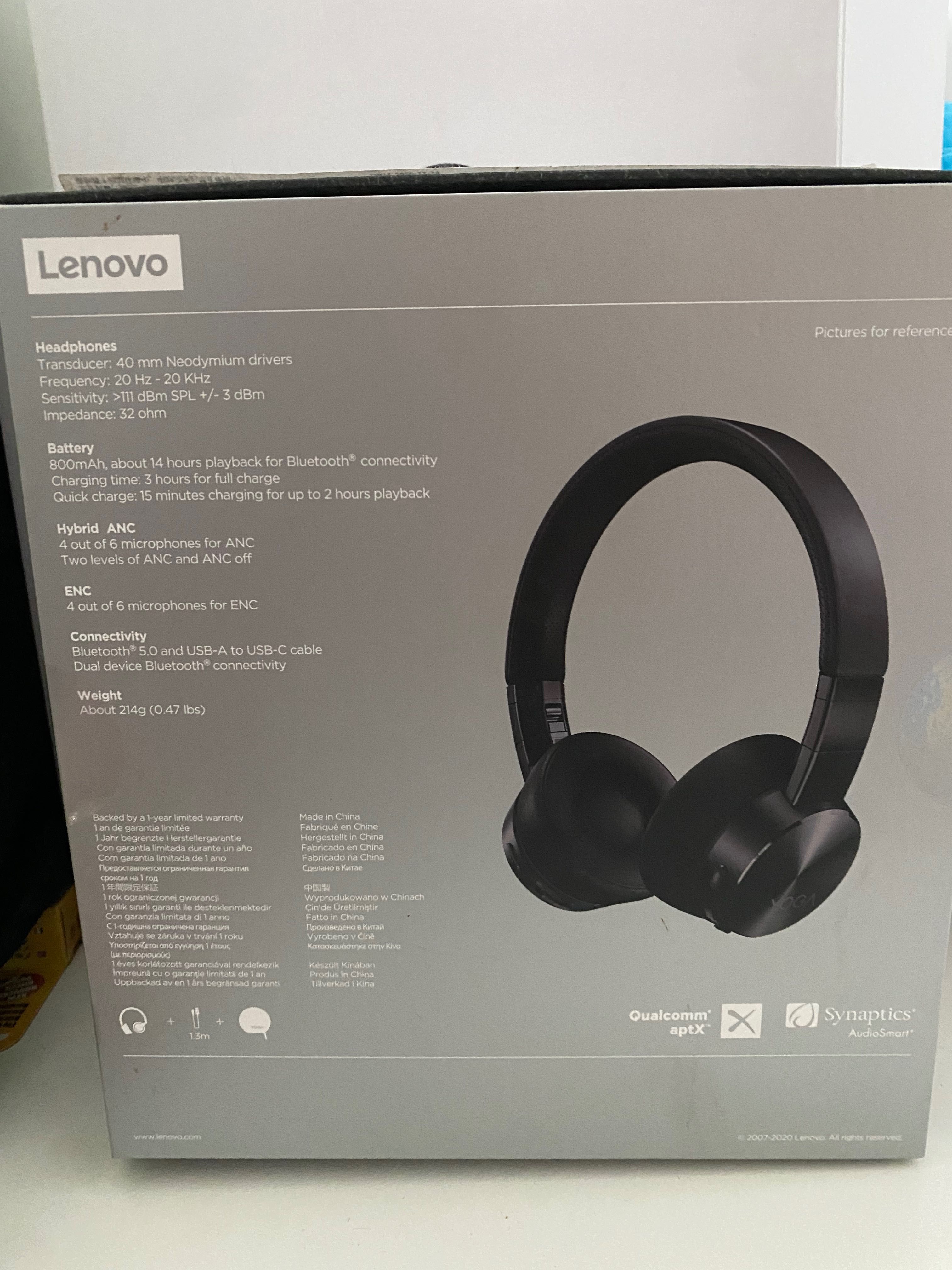 Headphones Lenovo Yoga novos