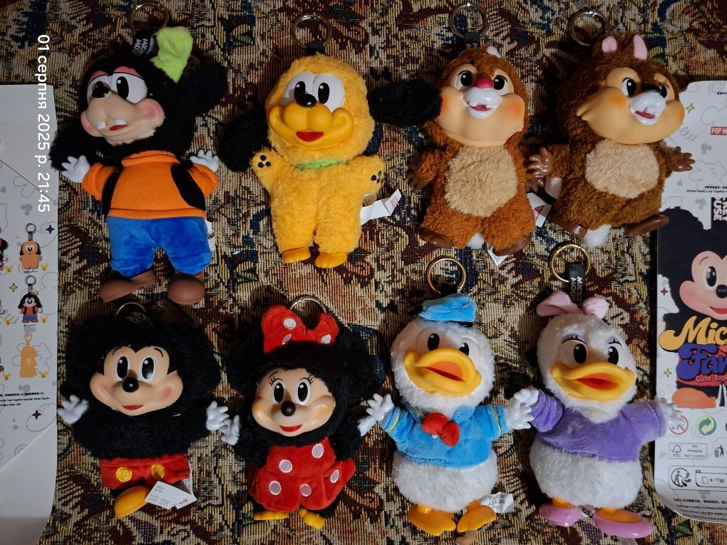 Mickey family семья Микки мягкие брелки лабубу поп март тик ток labubu