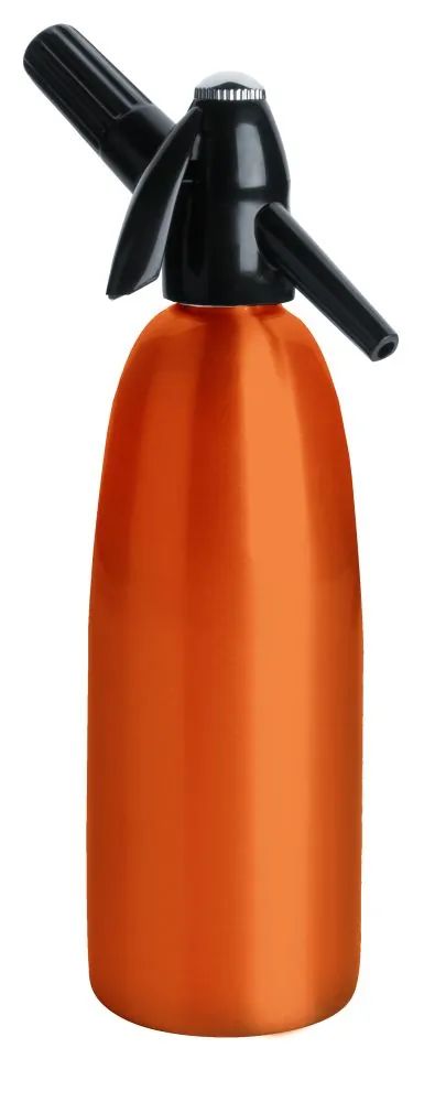 Saturator syfon do wody gazowanej pomarańczowy 1L + 10 naboi +5 kostek