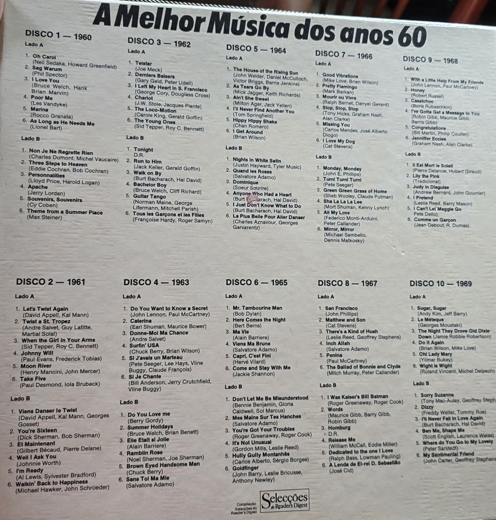 Caixa com LPS de musicas
