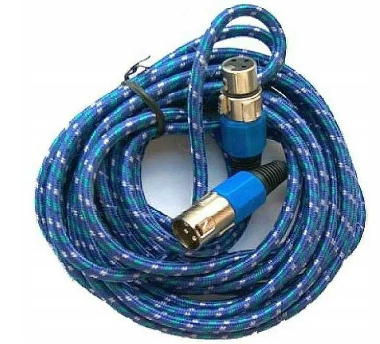 Kabel mikrofonowy XLR_XLR wtyk-gniazdo 3 metry bawełniany oplot