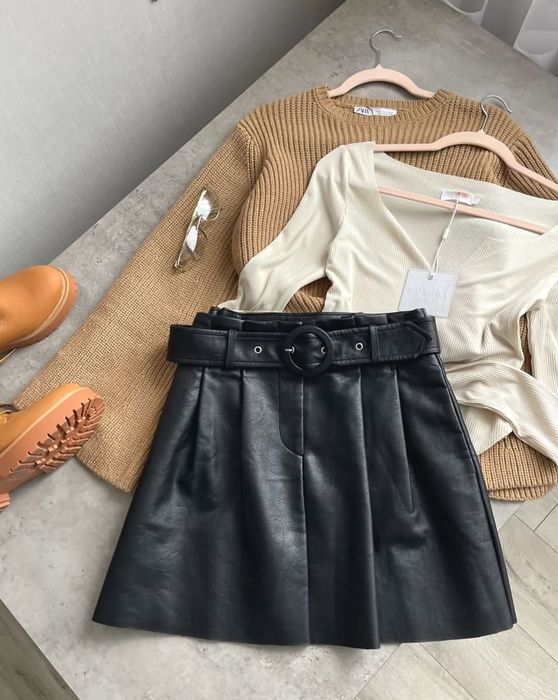 Шкіряна спідниця Zara