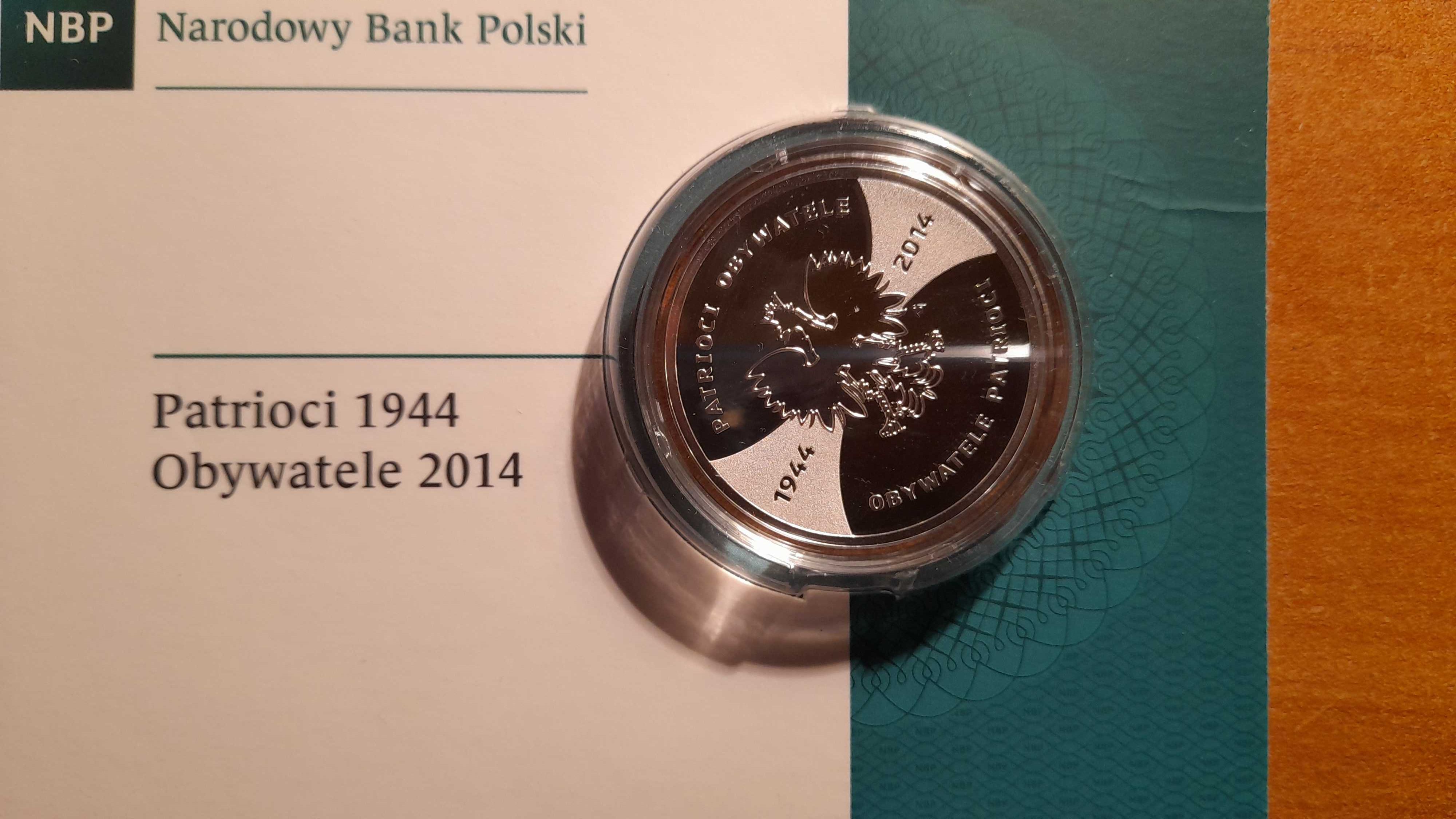 Moneta srebrna 20 zł "Patrioci 1944 Obywatele 2014"