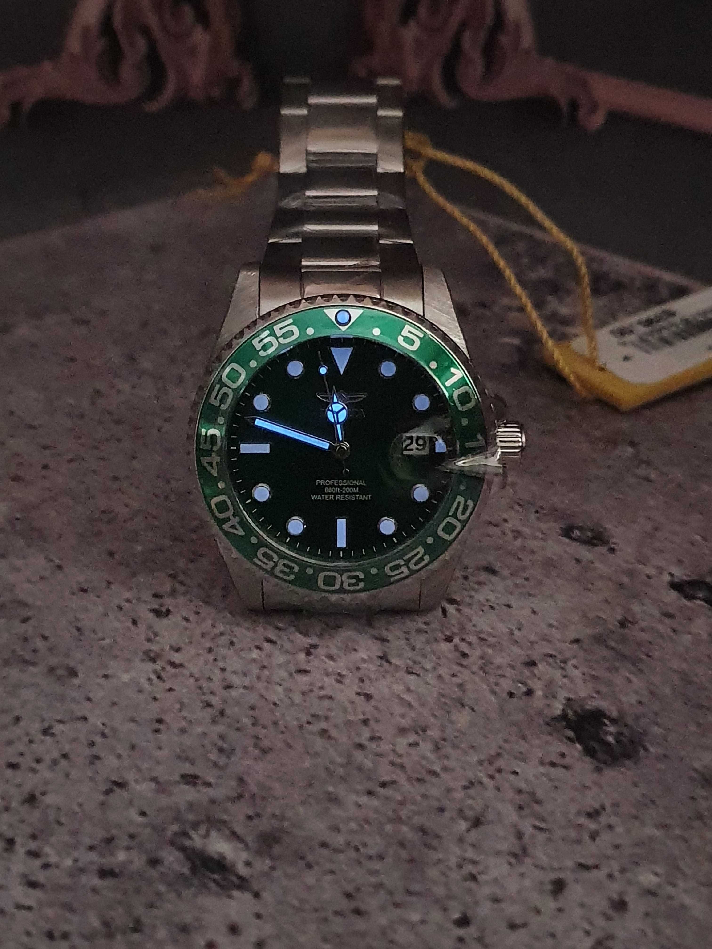 Оригінальні Кварцові Наручні Годинники INVICTA Pro Diver Quartz Green