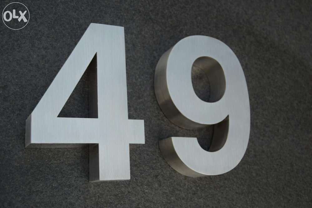 Números residenciais de Inox - Nr. 9 em 3D para Portas ou Entradas
