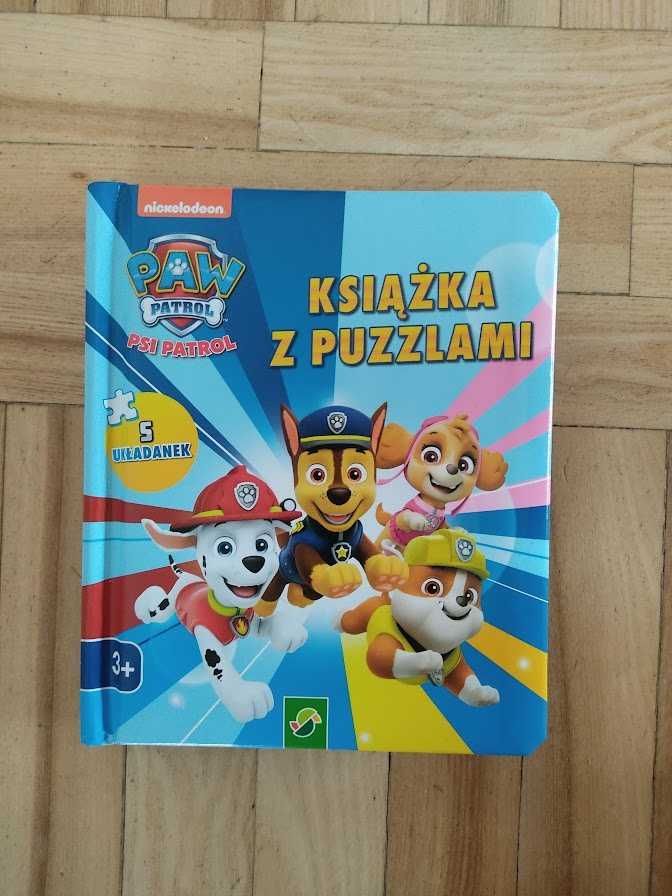 Psi Patrol książka z puzzlami, 5 układanek