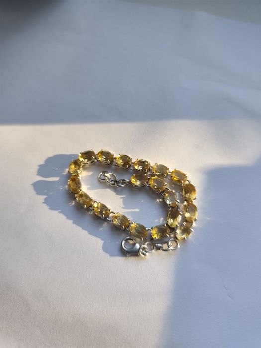 Браслет срібний з натуральним цитрином