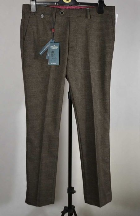 SPITALFIELDS Clothing Co Nowe Eleganckie Spodnie Męskie 34R Wizytowe