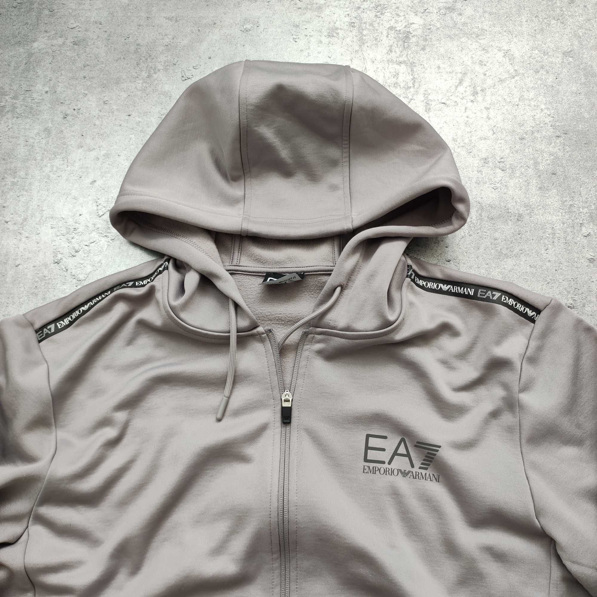 MĘSKA PREMIUM Bluza Rozpinana z Kapturem Suwak Logo EA7 Emporio Armani