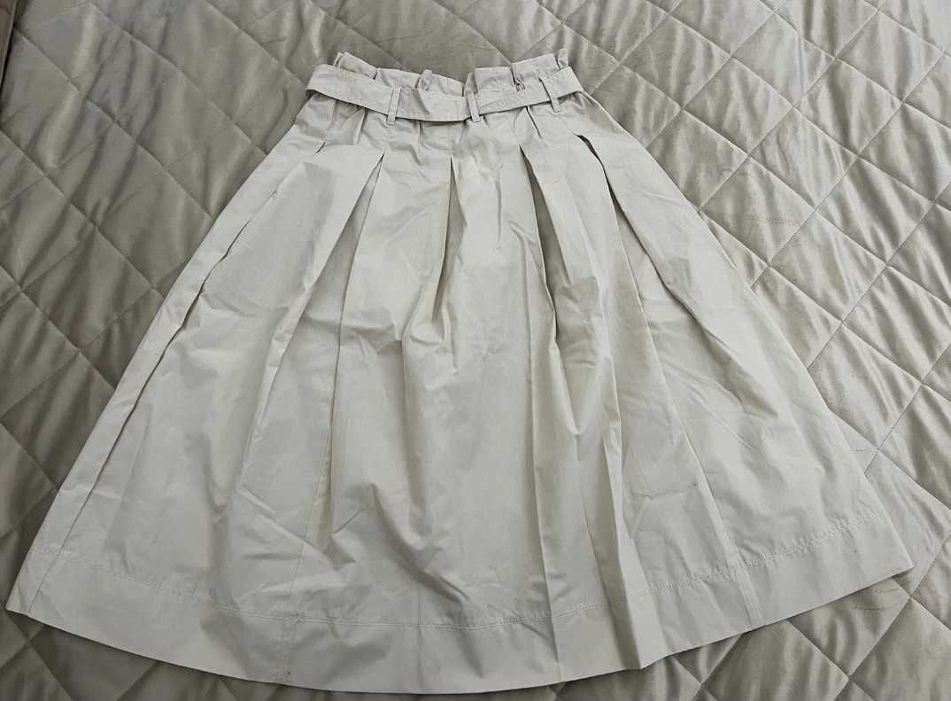 H&M kremowa MIDI bawełniana spódnica  L