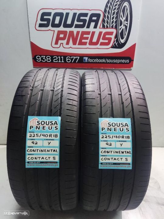 2 pneus semi novos 225-40r18 continental - oferta dos portes 120 EUROS