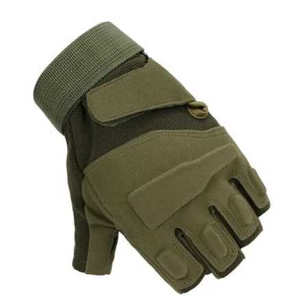 Тактичні військові рукавиці беспальні Green.