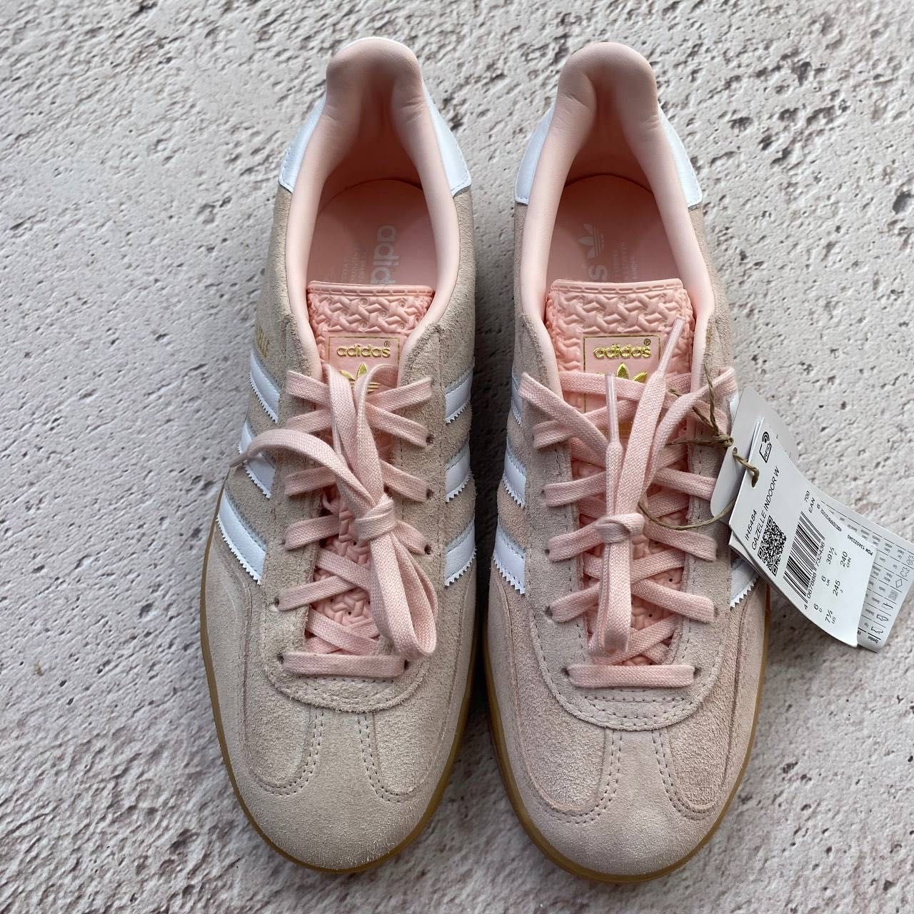 ih5484 Оригінал! нові оригінал жіночі кеди adidas gazelle indoor peach