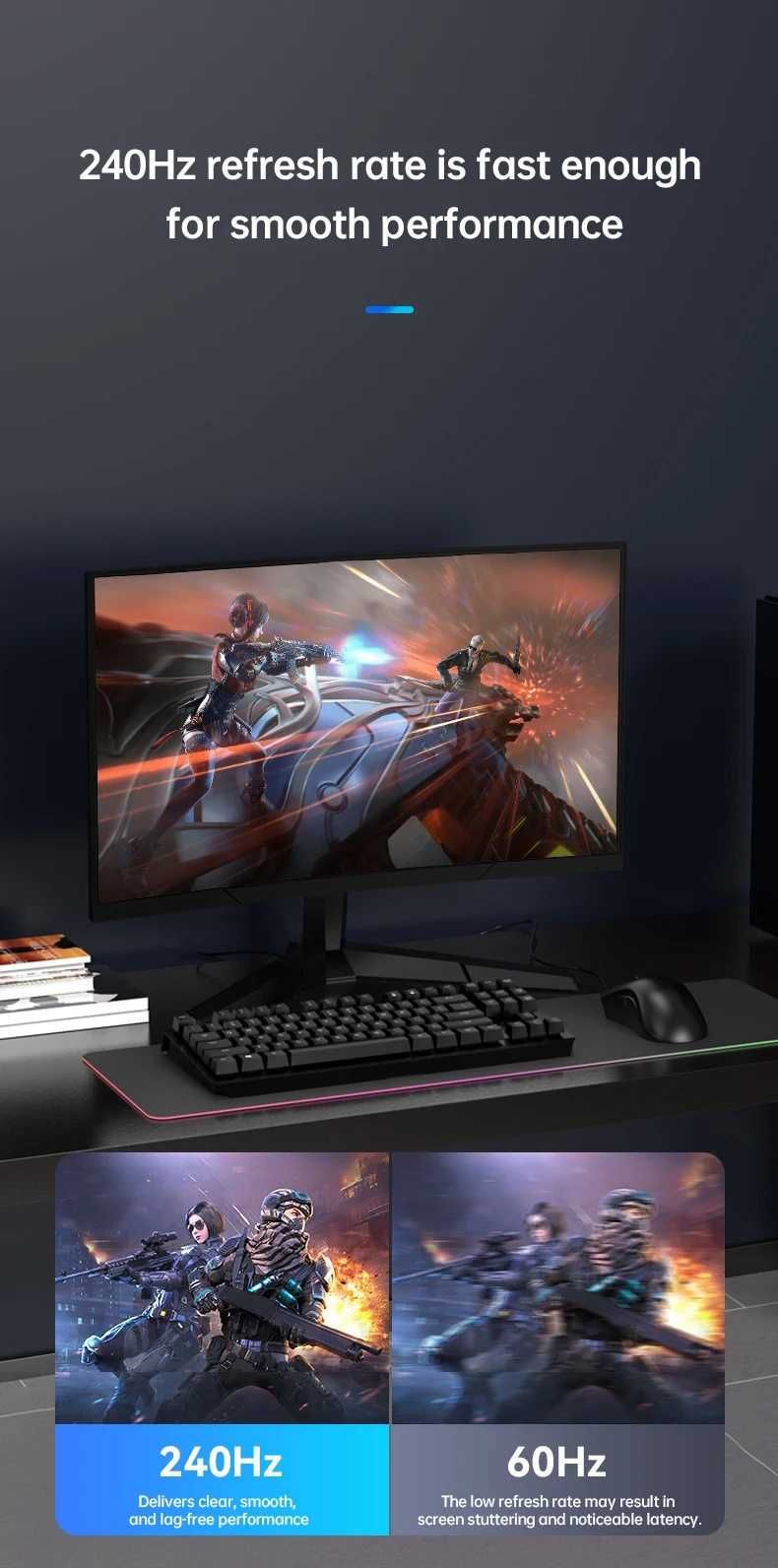 Кабель MOSHOU USB-C to DisplayPort 2.1 8K120Hz Thunderbolt 4 1м/2м/3м