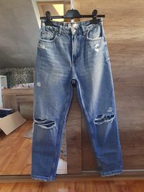 Spodnie jeansowe Mom bershka boyfriend dżinsy z wysokim stanem 36S