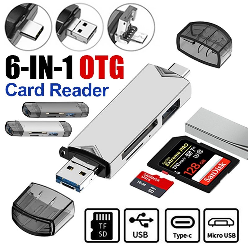 (NOVOS) Adaptador leitor cartões SD Card Reader 6 em 1