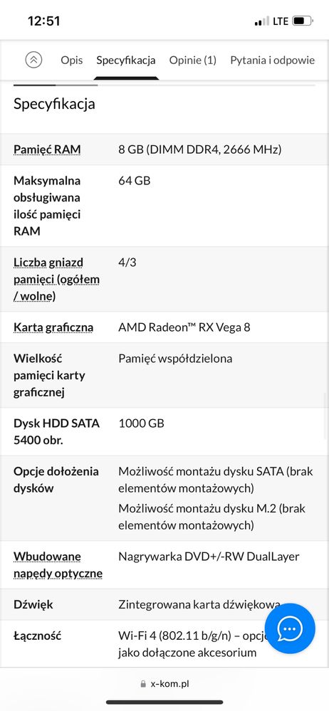 Komputer h&O specyfikacje na zdjeciach