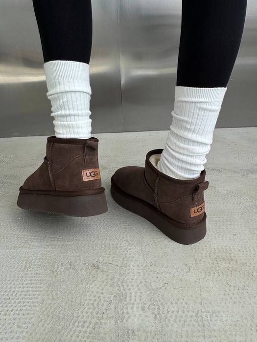 НОВИНКА! Ugg ultra mini platform dark chocolate suede 36 37 38 39 40