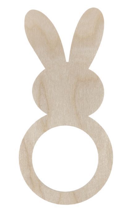 Drewniana mini obręcz serwetnik pierścień serwetki zając królik uszy