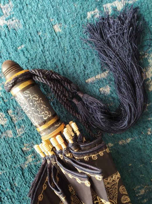 sombrinha antiga seda bordada