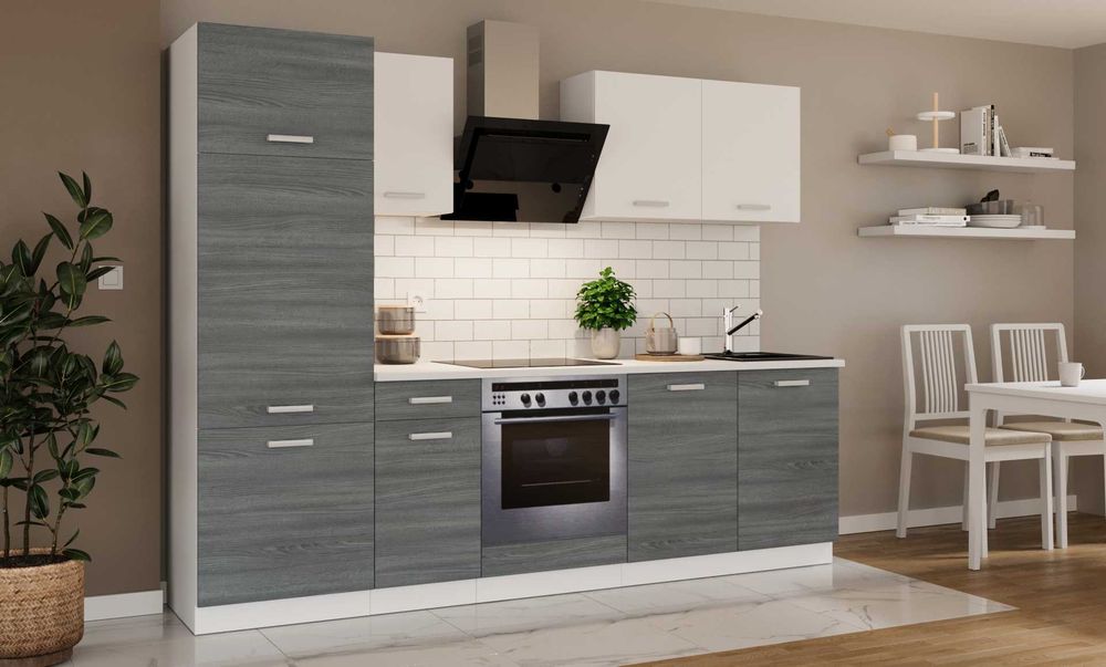 Kuchnia TORI 260 cm Biały / Dąb Artisan Nowy !!