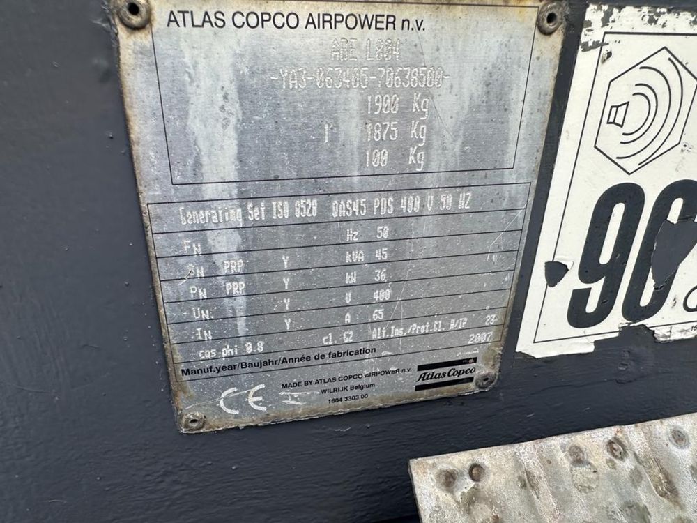 Agregat Prądotwórczy Atlas Copco QAS 46 Jak nowy