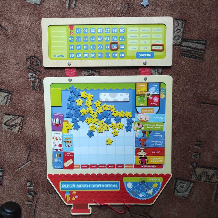 tablica obowiążków magentyczna drewnniana