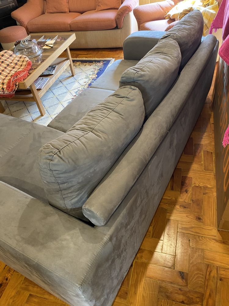 Sofá chaise longue cinzento Aquinos