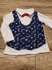 Elegancka bluzka chlopieca dziecięca kamizelka muszka ala koszula 86