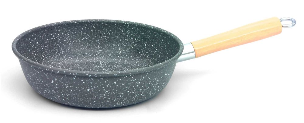 Patelnia Okrągła Z POWŁOKĄ NIEPRZYWIERAJĄCĄ Smukee 22cm Głęboka Stal