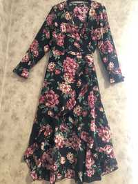 Шикарне сукня - халат  шифонова з квітковим принтом